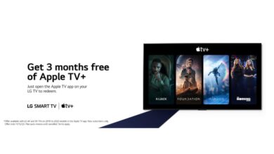 تلفزيون إل جي الذكي يتوفر مع اشتراك Apple TV+ مجاني لمدة ثلاثة أشهر